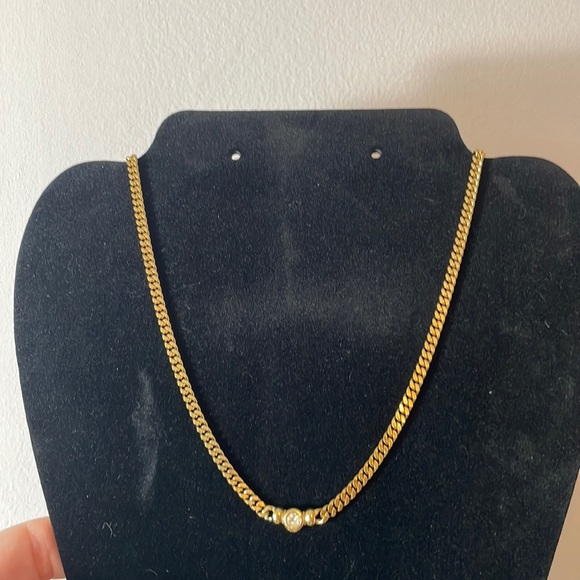 AUTH Christian Dior gold plated vintage necklace pristine...